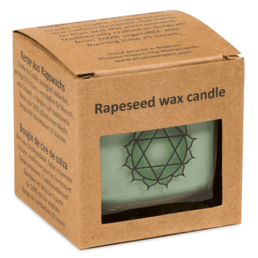 Duftprodukte, Kerzen + Kerzenhalter, Phoenix Ökologische Rapswachs-Duftkerze 4. Chakra Lavendel, grün - Meine Spiritualität