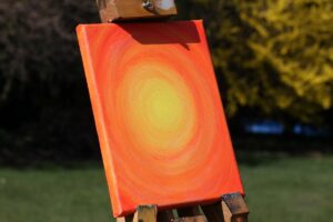Energie-Bild – Energie-Spirale “Entspannung” in den Farben gelb-orange-rot