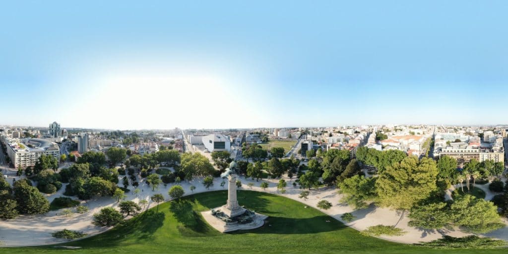 Das Denkmal Monumento aos Heróis da Guerra Peninsular in einem 360-Grad-Panorama