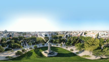 Das Denkmal Monumento aos Heróis da Guerra Peninsular in einem 360-Grad-Panorama