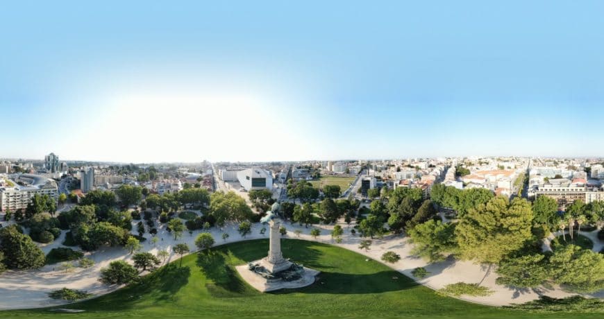 Das Denkmal Monumento aos Heróis da Guerra Peninsular in einem 360-Grad-Panorama