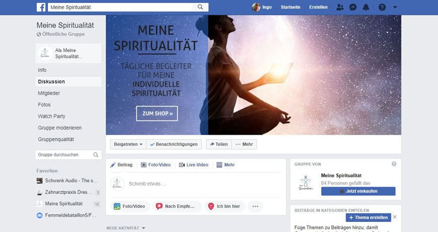 Facebook-Gruppe Meine Spiritualität