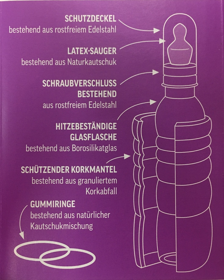NUK-Sauger Edelstahlverschluss Lebensblume 0,3l Baby Trinkflasche THANK YOU 