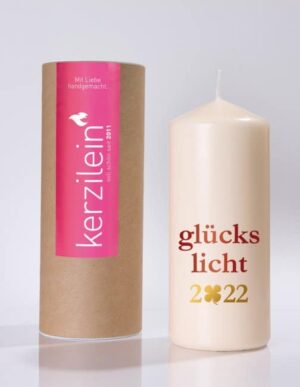 Meine-Spiritualitaet.de – Glückslicht – Glückslicht 2022 – pink – Geschenk – Glücksbringer – Kerzilein – Kerze – Spruchkerze