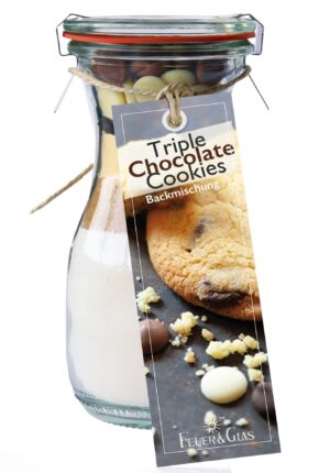 Feuer und Glas – Feuer & Glas – Meine-Spiritualitaet.de – Gourmet Backmischung – Mini – Cookies backen – Geschenk – Triple Chocolate Cookies